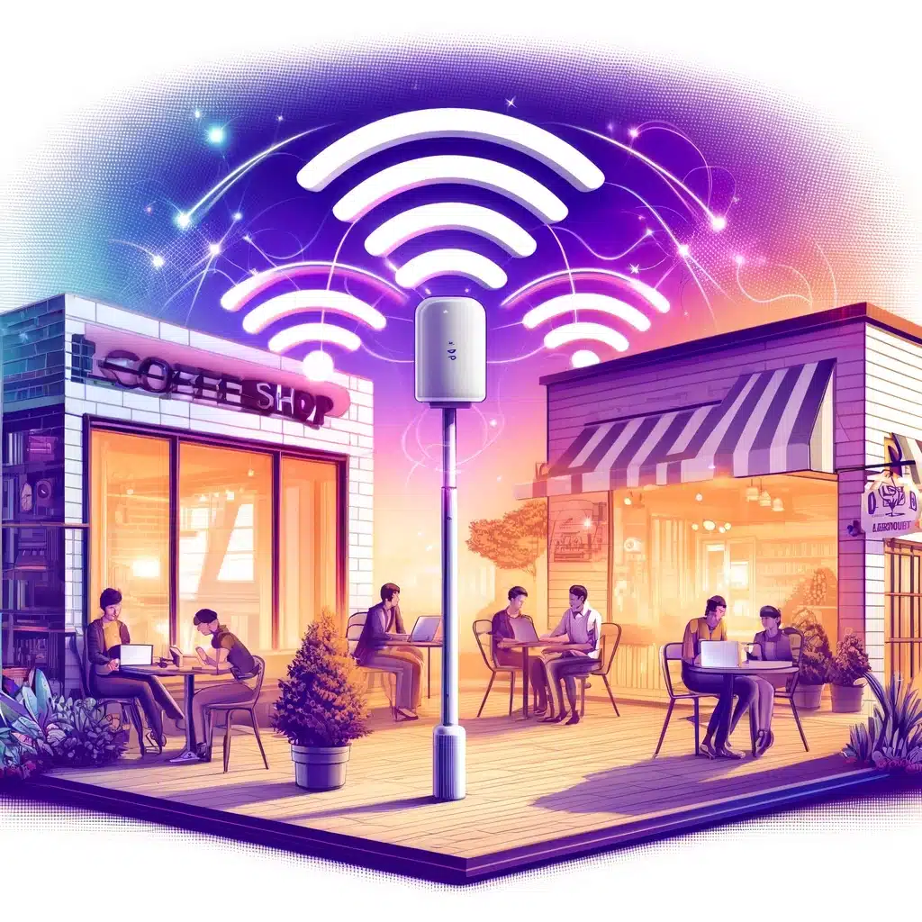 Helium Mobile Hotspot Outdoor Coffee Shop